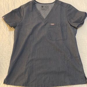 Figs Catarina scrub top - Heather Denim